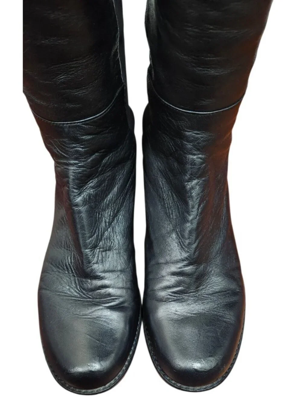 Stuart Weitzman 5050 Over The Knee Boots Black Leather Stretch Back Size 8 M